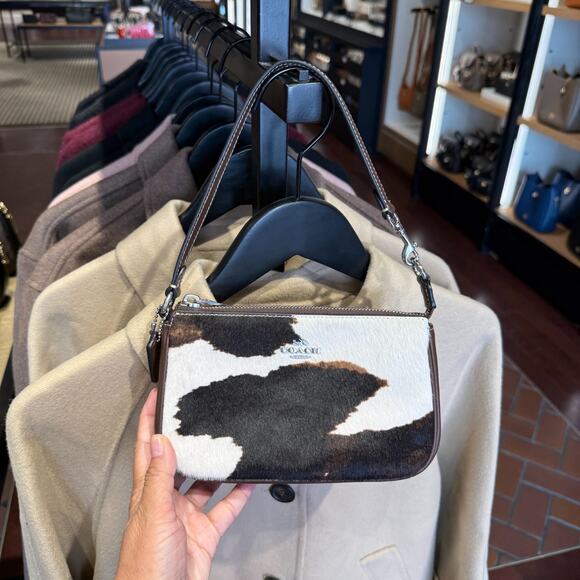 COACH Nolita 19 With Cow Print CCV61, cow printed haircalf/Sv/Cow Multi - Picture 2 of 10